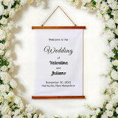 Black and White Wedding Hanging Tapestry Wandteppich Mit Holzrahmen