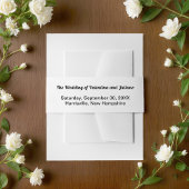 Black and White Wedding Invitation Belly Band