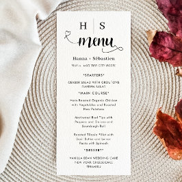 Black and White Wedding Menu Menükarte
