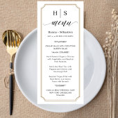 Black and White Wedding Menu Menükarte
