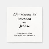 Black and White Wedding Paper Napkins Serviette (Vorderseite)