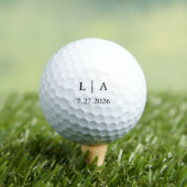 Black and White Wedding Personalized Golf Ball (Insitu T-Shirt)