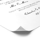 Black and White Wedding Photo Guest Book Poster (Ecke)