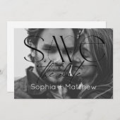 Black and White Wedding Photo Save The Date (Vorne/Hinten)