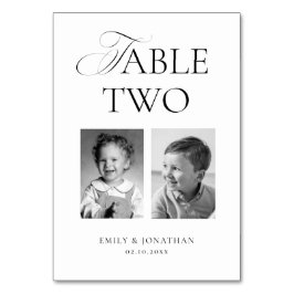 Black and White Wedding Photo  Tischnummer