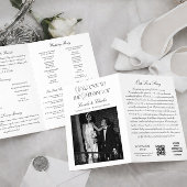Black and White Wedding Program Karte