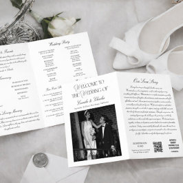 Black and White Wedding Program Karte
