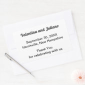 Black and White Wedding Rectangle Favor Sticker (Umschlag)