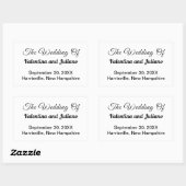 Black and White Wedding Rectangle Sticker (Blatt)