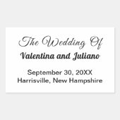 Black and White Wedding Rectangle Sticker (Vorderseite)