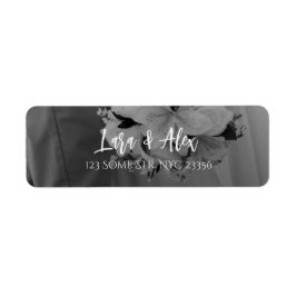 Black and White Wedding Return Address Label