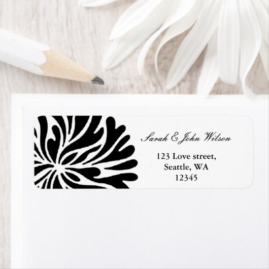 Black and White Wedding, Returnaddress Label (Insitu)
