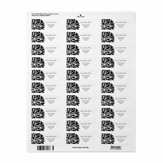 Black and White Wedding, Returnaddress Label (Vorne)