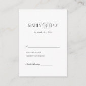Black and White Wedding RSVP  Begleitkarte (Vorderseite)