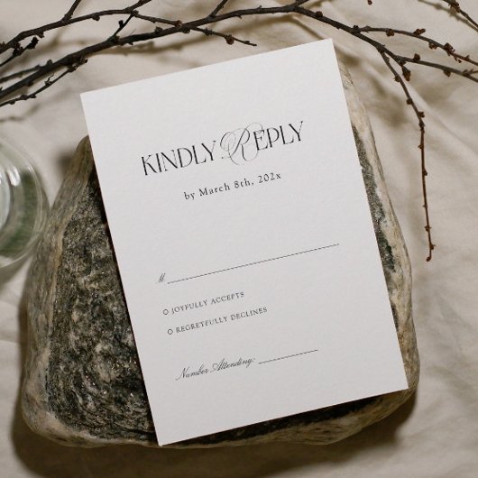 Black and White Wedding RSVP  Begleitkarte