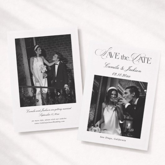 Black and White Wedding Save the Date Einladung