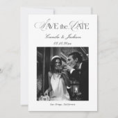 Black and White Wedding Save the Date Einladung (Vorderseite)