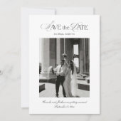 Black and White Wedding Save the Date Einladung (Vorderseite)