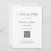 Black and White Wedding Save the Date Einladung (Rückseite)