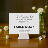 Black and White Wedding Table Number Tischnummer