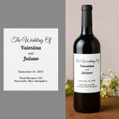 Black and White Wedding Wine Bottle Labels Weinetikett