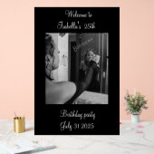 Black and white Welcome to the birthday party  Acrylschild (Hochzeit)