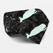Black and White Whale Krawatte (Gerollt)