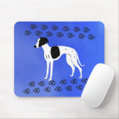 Black and White Whippet Dog Mousepad (Mit Mouse)