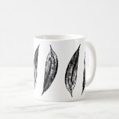 Black and White White Lily Leaf Print Kaffeetasse (VorderseiteRechts)