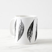 Black and White White Lily Leaf Print Kaffeetasse (Vorderseite Links)