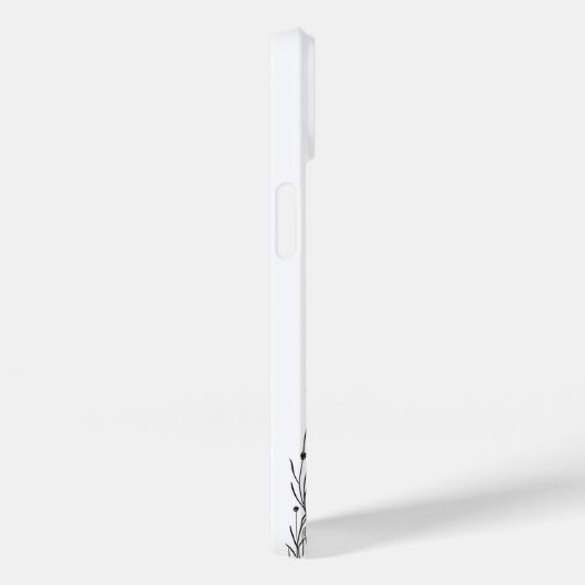 Black and White Wildflower iPhone 14 Cases (Rückseite / Rechts)