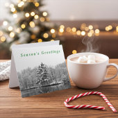 Black and White Winter Holiday Greeting Card Karte