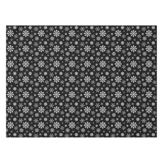 Black And White Winter Snowflake Pattern Modern Tischdecke (Vorderseite (Horizontal))