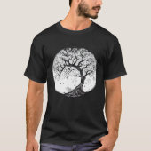 black and white Yggdrasil cherry blossom tree of l T-Shirt (Vorderseite)
