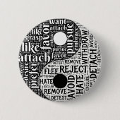 Black and White Yin and Yang Opposites Button (Vorderseite)