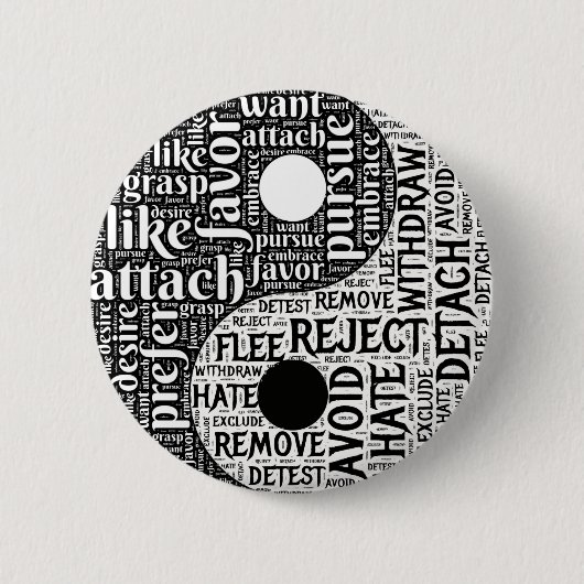 Black and White Yin and Yang Opposites Button (Vorderseite)