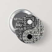 Black and White Yin and Yang Opposites Button (Vorne & Hinten)