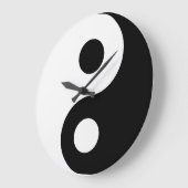 Black and White Yin Yang Große Wanduhr (Winkel)
