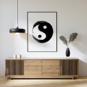 Black and White Yin Yang Poster