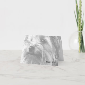 Black and White Yorkshire Terrier Yorkie Dankeskarte