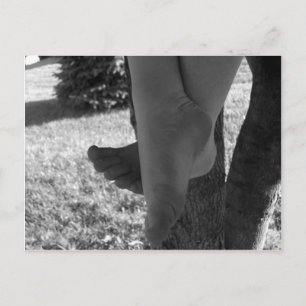 Black and White Young Feet Postkarte