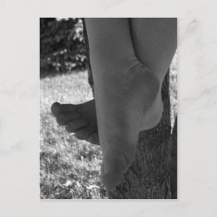 Black and White Young Feet Postkarte