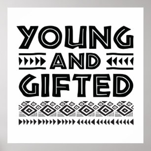 Black and White Young und Gifts African Graphic Poster