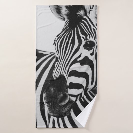 BLACK AND WHITE ZEBRA BADEHANDTUCH (Badehandtuch)
