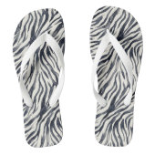 Black and White Zebra Print Pattern Badesandalen (Fußbett)