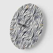 Black and White Zebra Print Pattern Große Wanduhr (Winkel)