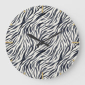 Black and White Zebra Print Pattern Große Wanduhr (Vorderseite)