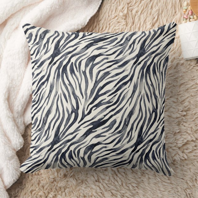 Black and White Zebra Print Pattern Kissen (Decke)