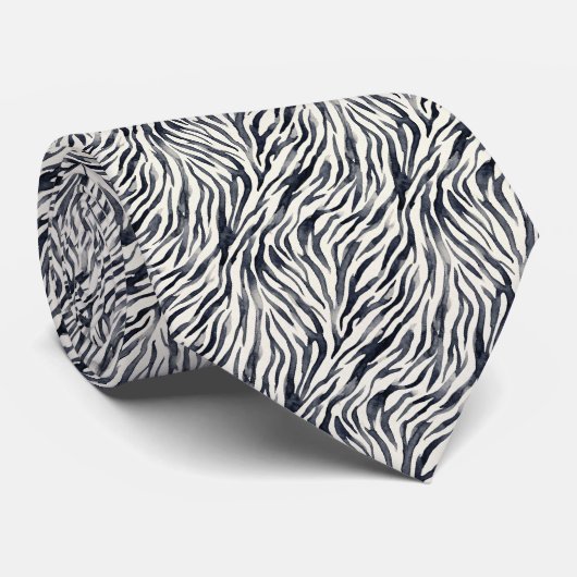 Black and White Zebra Print Pattern Krawatte (Gerollt)