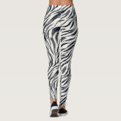 Black and White Zebra Print Pattern Leggings (Rückseite)